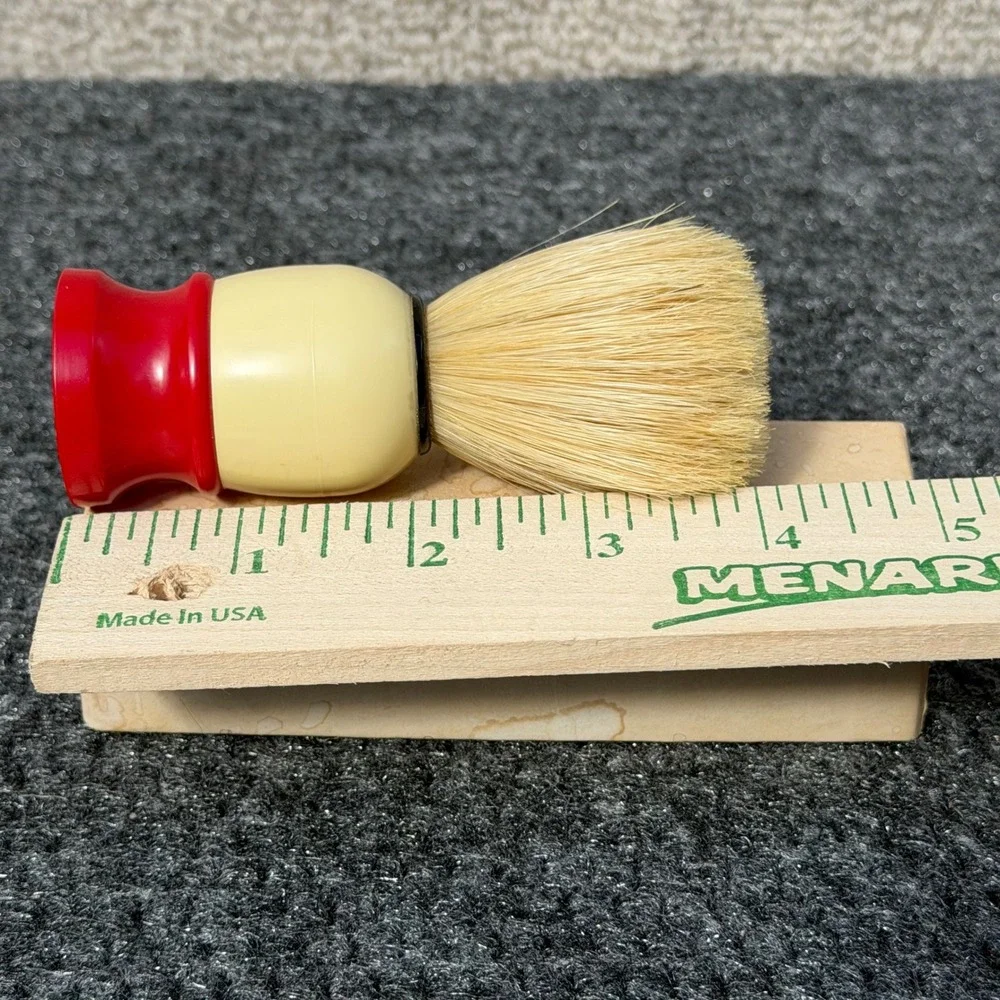 Vintage Ever-Ready Shaving Brush Red Cream Handle with Original Box ASR Products